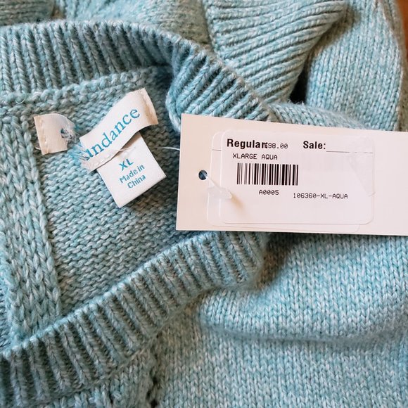 NWT Sundance Beautiful Aqua color Knit top. - Picture 6 of 12
